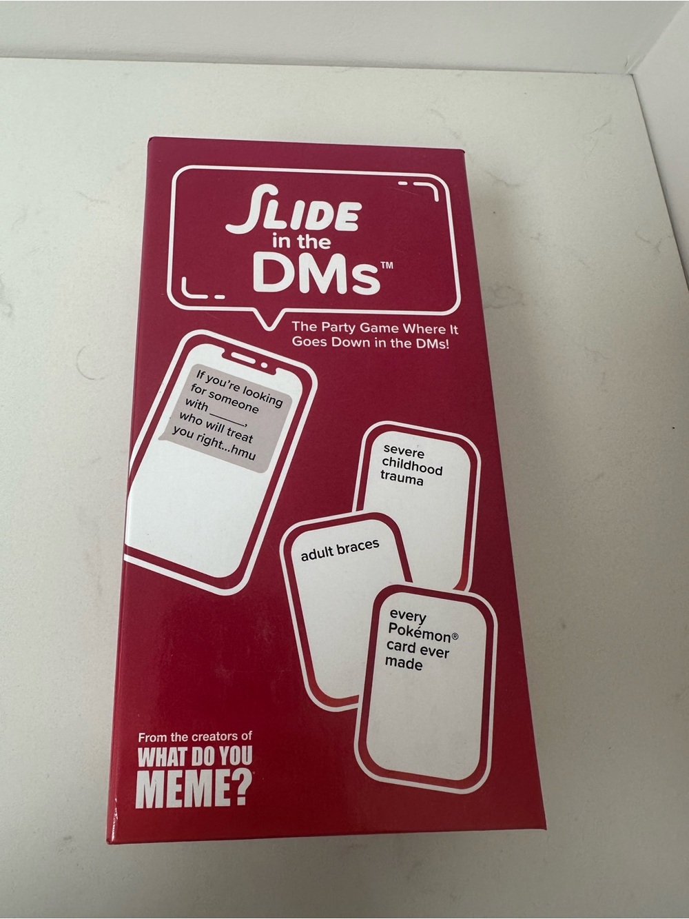 Slide in the DMs Party Card Game - What Do You Meme Brand